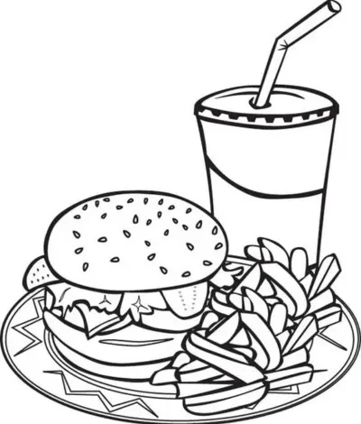 رسم اكل غير صحي للاطفال
