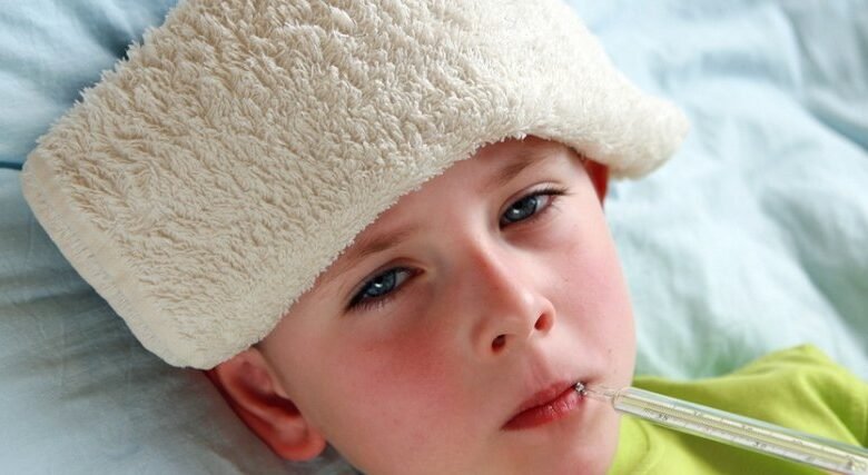 ارتفاع درجة حرارة الطفل 40