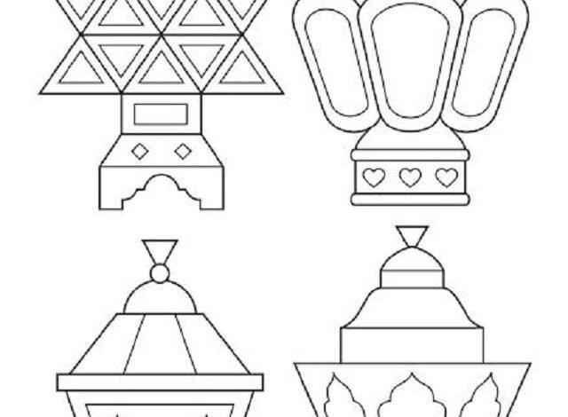 رسومات عن شهر رمضان للأطفال جاهزة للتلوين