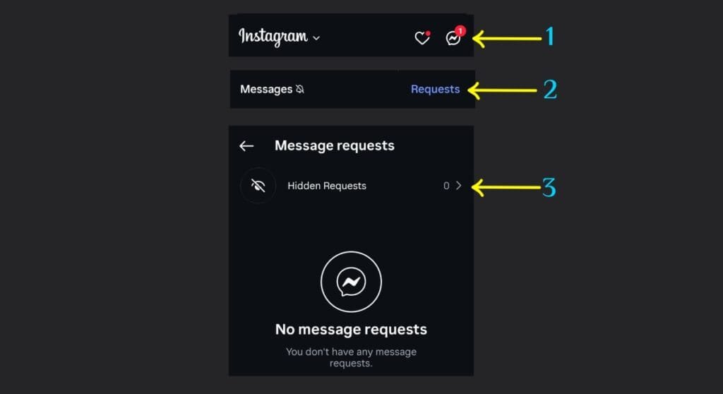 كيف تجد الرسائل المقيدة على Instagram.